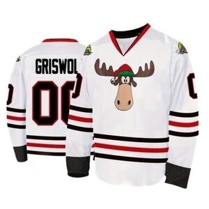 Men's “Christmas Vacation” Inspired White Hockey Jersey - Size XL - NWOT